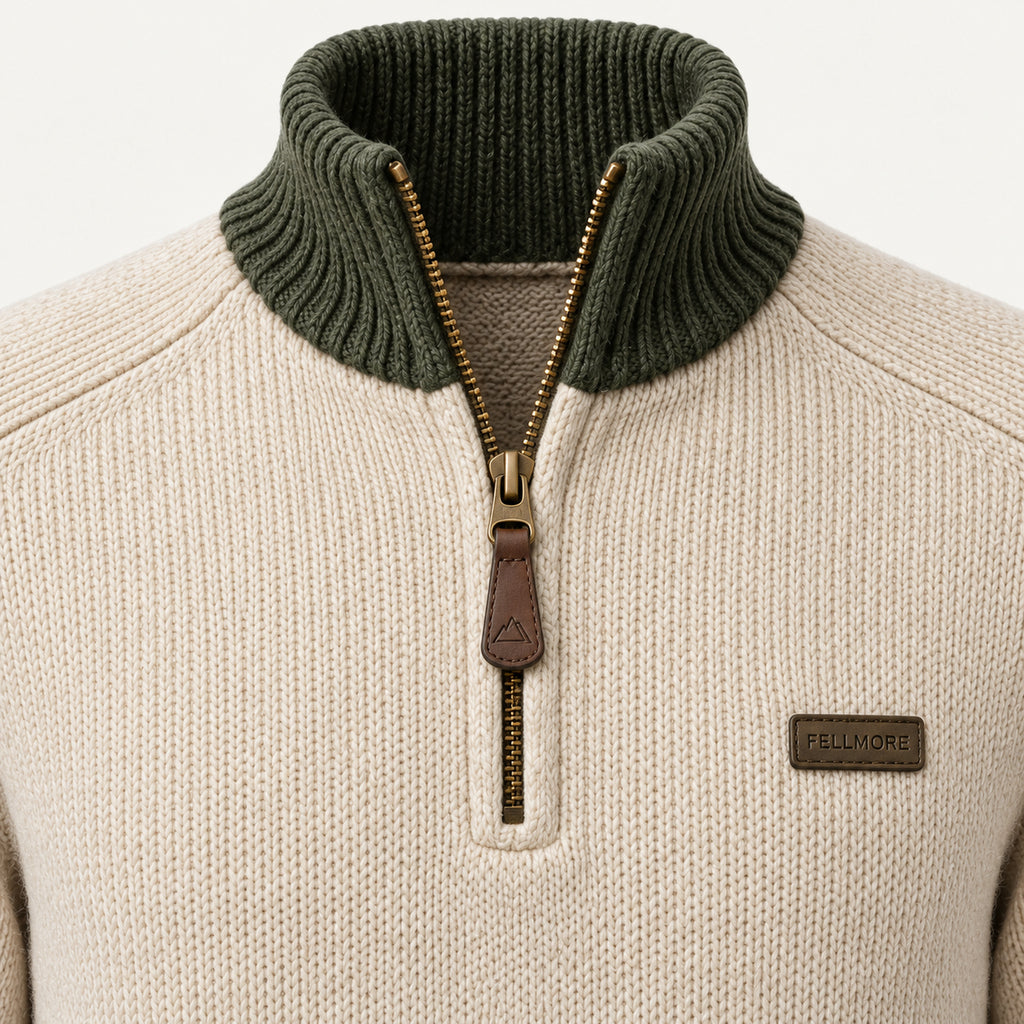 Hawthorn Half-Zip Knit - Bone