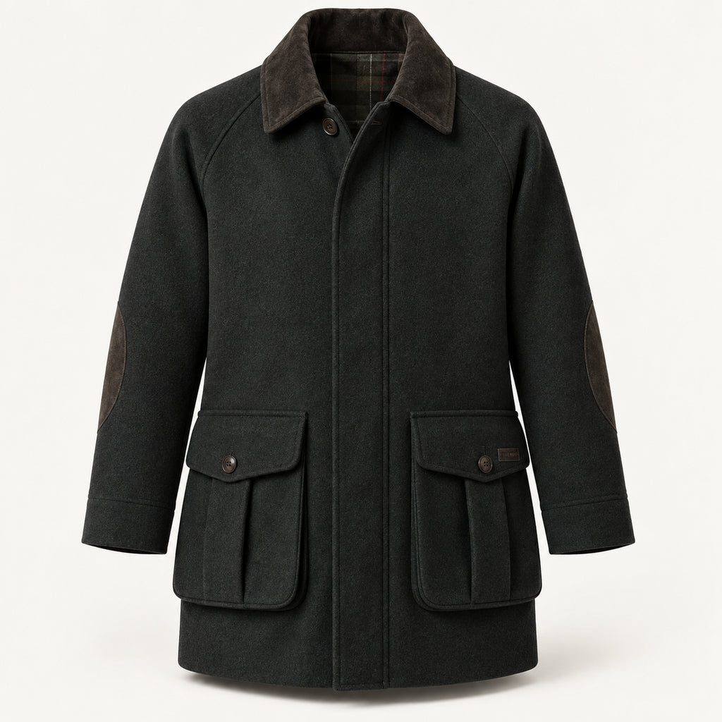 Wensley Wool Shooting Coat - Storm