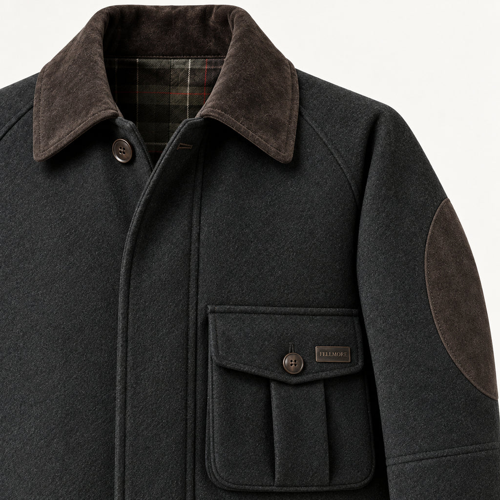 Wensley Wool Shooting Coat - Storm